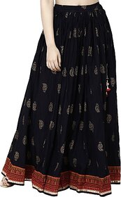 TAVAN Women Embroidered Regular Black Skirt