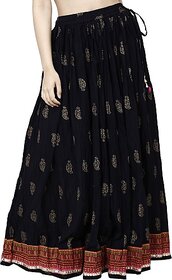 TAVAN Women Paisley Flared Blue Skirt