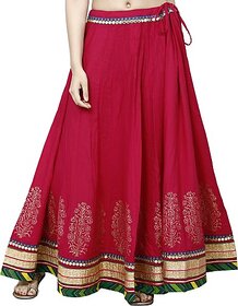 TAVAN Women Embroidered Flared Pink Skirt