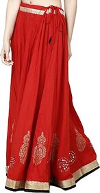 TAVAN Women Printed Regular Red Skirt