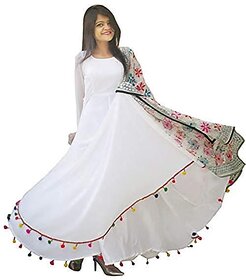 Raabta White Pom Pom Long Dress