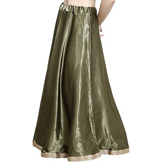                       TAVAN Women Solid A-line Green Skirt                                              