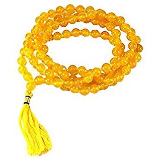                       ReBuy Yellow Hakik Mala (Agate Rosary) Akik Mala For Pooja Use (5-6 MM)                                              