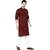 TAVAN Men Bandhani Pure Cotton Straight Kurta (Maroon)