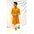 TAVAN Men Bandhani Pure Cotton Straight Kurta (Yellow)