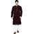 TAVAN Men Solid Khadi Cotton Straight Kurta (Brown)