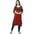 TAVAN Women Embroidered Viscose Rayon Straight Kurta (Red)