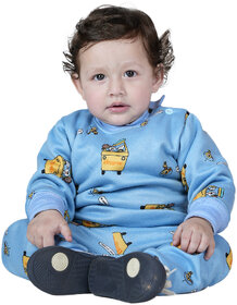Kid Kupboard Regular-Fit Baby Boy's Cotton Babysuit Sky Blue, Full-Sleeves, Pack of 1