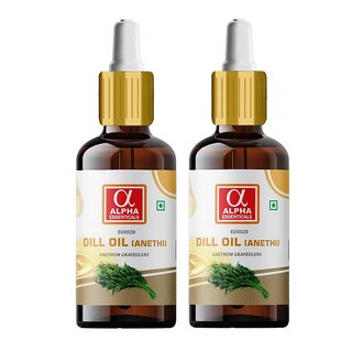 Alpha Essenticals Dill, Anethi Essential Oil  Anethum graveolens, 100 Pure Therapeutic Grade, Pack of 2, 15ml Each