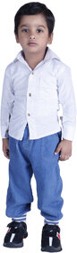 Kid Kupboard Regular-Fit Baby Boy's Cotton White Shirt, Full-Sleeves, Pack of 1