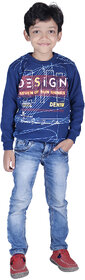 Kid Kupboard Regular-Fit Boy's Cotton Dark Blue Sweatshirt, Full-Sleeves, Pack of 1