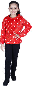 Kid Kupboard Regular-Fit Girl's Cotton Light Red Sweatshirt, Full-Sleeves, Pack of 1