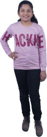 Kid Kupboard Regular-Fit Girl's Cotton Light Purple Sweatshirt, Full-Sleeves, Pack of 1