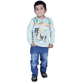 Kid Kupboard Regular-Fit Baby Boy's Cotton Sky Blue Sweatshirt, Full-Sleeves, Pack of 1