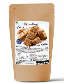 Lazy Shoppy Crush Peanut Chikki,Crushed Peanut Chikki,Crushed Peanut Chikki Bar,Chikki,Chikki Bar,Indian Sweets,Brittle,Layiya Patti,Til Patti,Til Gur Patti (250 Grams)