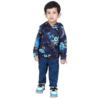                       Kid Kupboard Regular-Fit Baby Boy's Cotton Dark Blue Hoodie, Full-Sleeves, Pack of 1                                              