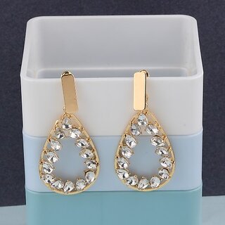 Buy Gold Plated Fashion Diamond Dangle Earring For Women Girl Alloy Drops Danglers Online 255 from ShopClues