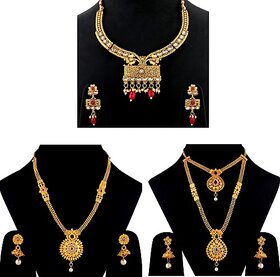 Silver Shine Alloy Gold-plated Jewel Set (Gold)