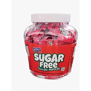 Derby Strawberry Flavored Sugar-Free Hard Candies  100 candies / 280gm Strawberry Candy