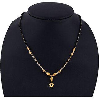                       SILVER SHINE SILVER SHINE Gold Plated Chain Designer Necklace Mangalsutra For Women Alloy Mangalsutra                                              