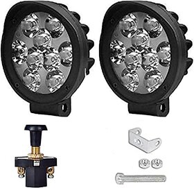 9 Led Cap Fog Lamp Combo 2 Lights +1 Universal Pull Push On / Off Switch