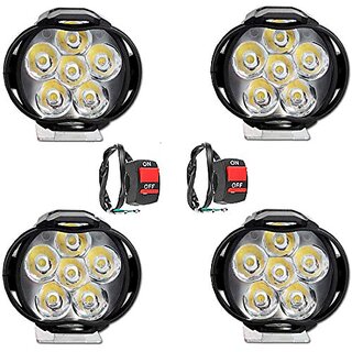 Fog Light 6 LED 4 PCS Free 2 ON/Off Switch