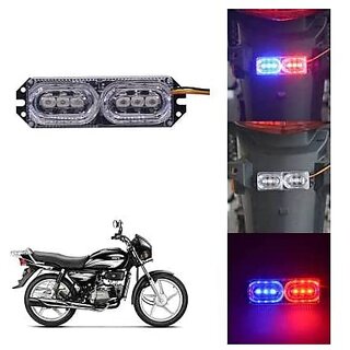                       Imported Led Opposite Flash Light RED Blue Strobe Flash  Light Emergency Warning Light for Bikes & Motorcycle (Set of 2) Car Fancy Lights                                              