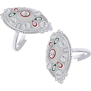 SILVER SHINE Adjustable Bichhiya Lovely Stylish Toe Ring Alloy Silver Plated Toe Ring Alloy Silver Plated Toe Ring