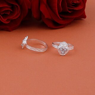 SILVER SHINE Lovely Stylish Adjustable Foot Finger Ring Alloy Silver Plated Toe Ring Alloy Silver Plated Toe Ring Set