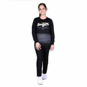 Kid Kupboard Cotton Full-Sleeves Sweatshirt for Girls (Dark Black)