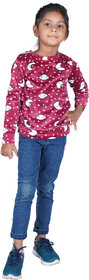 Kid Kupboard Cotton Full-Sleeves Sweatshirt for Girls (Maroon)