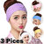 SWIPA Stretchable Soft Cotton Facial Hair Band Headband Makeup Head Band - Random Color (Pack of 3)