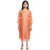 Adah womens orange colour embroidery festiveewra straight kurti- 10007