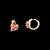 SILVER SHINE Sensational Red White Diamond Alloy Hoop Earring