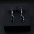 Silver Shine 92.5 Streling Silver Black Oval Shape Silver Earring For Women & Girls Silver Drops & Danglers