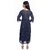 Adah womens ankle length blue colour printed formal Gorgette gown - 10017
