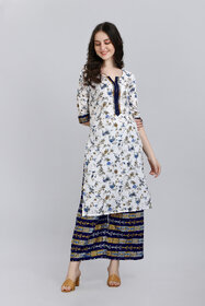 Sharda Creation Blue Colour Cotton Printed kurta Set