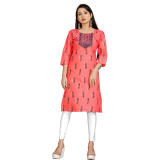                       Sharda Creation Pink Colour Printed Kurti                                              