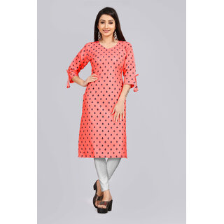                       Sharda Creation  Pink Colour  Foil Printed Kurti                                              