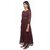Adah womens ankle length maroon colour printed formal Gorgette gown - 10018