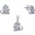 SILVER SHINE Sterling Silver Jewel Set  (White)