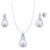 SILVER SHINE Sterling Silver Jewel Set  (Silver, White)