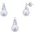 SILVER SHINE Sterling Silver Jewel Set  (Silver, White)