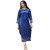 Adah womens persian blue colour rayon fabric calf length printed casual kurti-10039