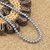 Silver Shine Grey Pearl Mala With Natural Pearl For Girls And Women Alloy Chain