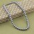 Silver Shine Grey Pearl Mala With Natural Pearl For Girls And Women Alloy Chain