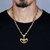 Silver Shine Stylish Party Wear Gold Plated Designer Necklace Shiva OM Pendant Chain Jewellery For Man And Boy Gold-plated Alloy