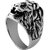 Silver Shine Stainless Steel Black Lion Face Ring For Boys and Men Alloy, Stainless Steel Silver Plated Ring