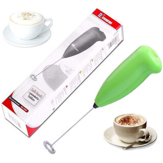 Electric Hand Blender Milk Wand Mixer Frother for Latte Coffee,Milk, Egg Beater(Green,Pack of 1)
