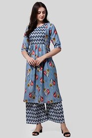 Sharda Creation Blue Colour Printed kurta Set